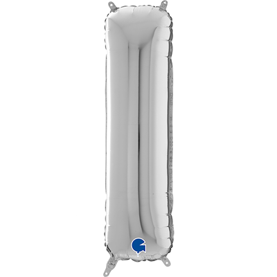 Шар буква "I", 66см Silver