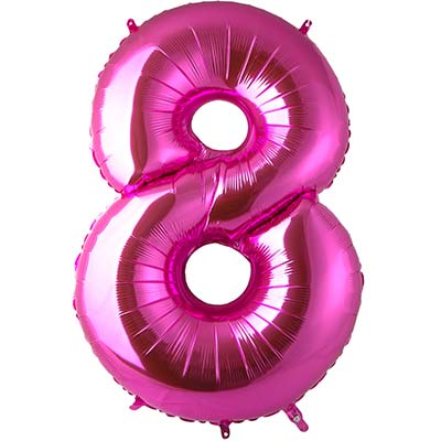 Шар цифра "8", 101см Pink