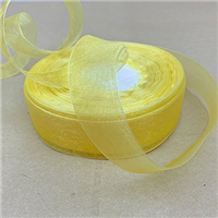 Лента органза 25ммх45м желтая