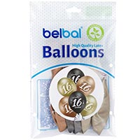 Шар с рисунком 14" Хром Юбилей - 16. 6шт