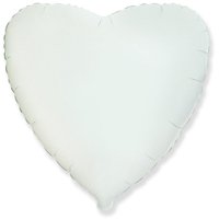 Шарик Сердце 45см Пастель White