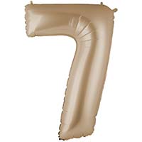 Шар цифра "7" 101см, кремовый Сатин