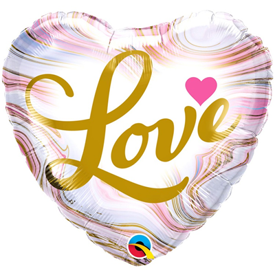 Я тебя люблю! Шарик 45см Сердце LOVE мрамор агат фэшн 1202-3838
