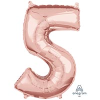 Шар фигура цифра "5", 66см Rose Gold