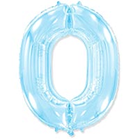 Шарик цифра "0", 101см Pastel Blue