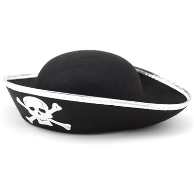 Шляпа Пирата фетр с серебряной каймой