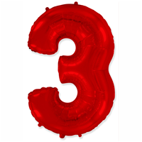 Шарик цифра "3", 40" Red