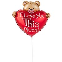 Шар Мини фигура Сердце с мишкой