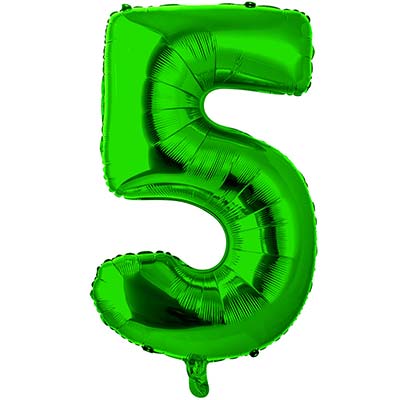 Шар цифра "5", 66см Green