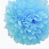 Бумажный помпон светло-голубой 35 см