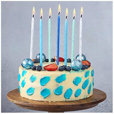 Свечи для торта Свечи для торта Голубой Микс 17см 24шт