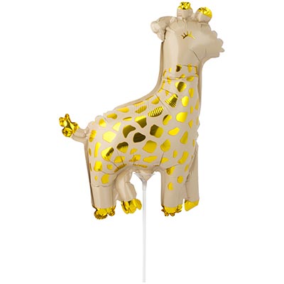 Шарики из фольги Шар мини фигура Жираф белое золото