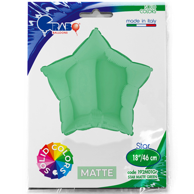 Шарики из фольги Шар ЗВЕЗДА 45см Пастель MatteGreen