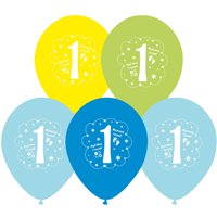 Набор шаров "1 годик" Мальчик 30см 5шт