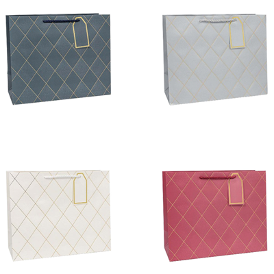 Пакет бум подар Ромбы с тис микс 32х26см