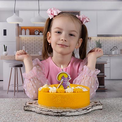 Свечи-цифры Свеча-цифра "2" Лунтик, 7см