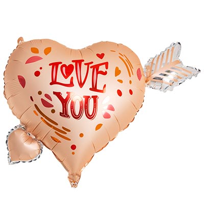 Я тебя люблю! Шар фигура LOVES YOU Сердце со стрелой 1207-5478