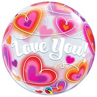 Шар BUBBLE 22" I Love You Сердца