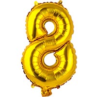 Шар цифра "8", 36см Gold