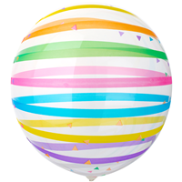 Шар BUBBLE СФЕРА 45см Полосы разноцветн.