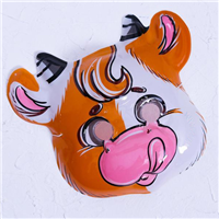 Маска Бык рыжий с языком пластиковая