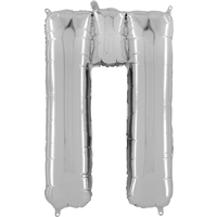 Шар буква "П", 66см Silver