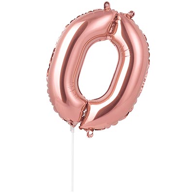 Шар цифра "0" 40см RoseGold под воздух