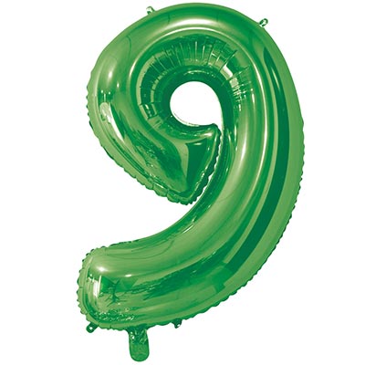 Шарики из фольги Шар цифра "9", 66см Green