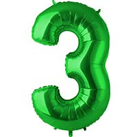 Шар цифра "3", 102см Green