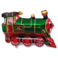 Шар фигура Поезд зеленый