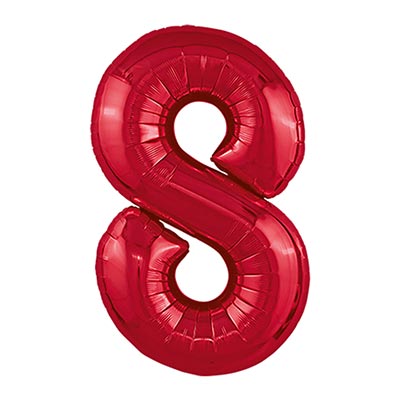 Шар цифра "8", 101см Металлик Red