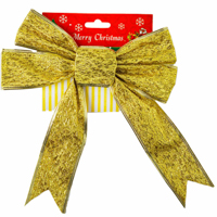 Бант Новогодний золото 20х20см текстиль