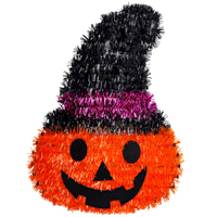 Подвеска Тыква в шляпе мишура, 42см