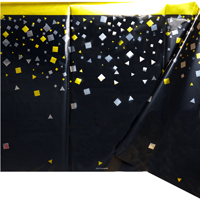 Скатерть Конфетти Party черная 1,3х1,8м