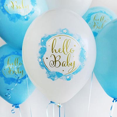 Шары 35см с рис. Hello Baby (мальчик)
