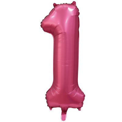 Шар цифра "1", 101см Сатин Pomegranate