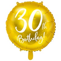 Шар 45см Happy Birthday 30th Gold