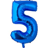 Шар цифра "5", 66см Blue