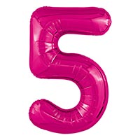 Шар цифра "5", 101см Металлик Fuchsia