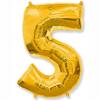 Шарик цифра "5", Gold 81см