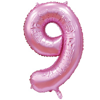 Шар цифра "9", 101см Сатин Pink