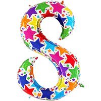 Шар ЦИФРА 8 40" Звезды голография