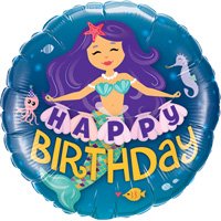 Шарик 45см HB Русалка фиолетовые волосы