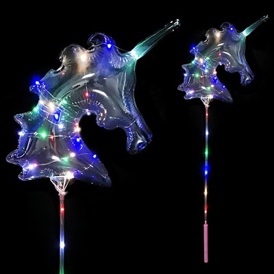 Шар Единорог с гирл 3м LED на палочке