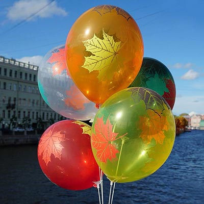 Шары 36см с круговым рисунком Лист Клена