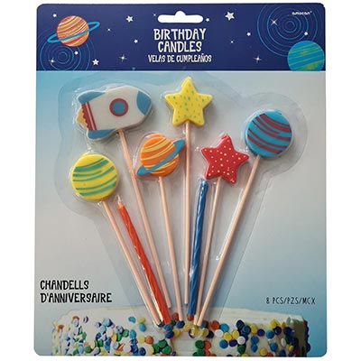 Свечи для торта Космос, 8 штук