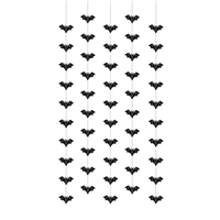 Гирлянда вертик Летучая Мышь черная 5шт