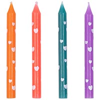 Свечи для торта Сердца, 12 штук