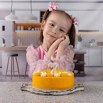 Свечи для торта Свеча-цифра "7" Грань белый жемчуг 7см