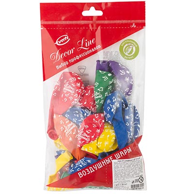 Шары 30см С днем рождения Ноты